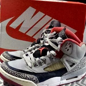 Nike Gray and Red High-Top Sneakers